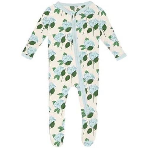 KicKee Print Footie with Zipper, Super Soft One-Piece Jammies, Sleepwear for Babies and Kids
