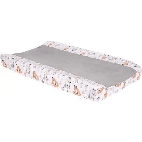 Lambs & Ivy Painted Forest White Minky Changing Pad Cover