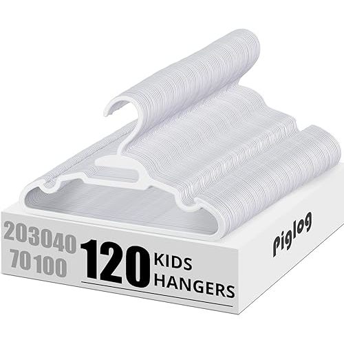 120 Pack Plastic Kids Hangers - Baby Clothes Hanger for Closet, 11.4 Inch White Toddler Infant Hanger for Nursery Boys and Girls Hangers Kids Size