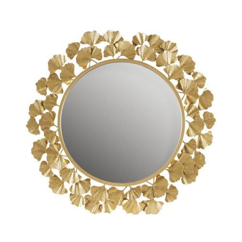 Martha Stewart Eden Gingko Leaf Round Wall Mirror 30.5" & Reviews | Wayfair