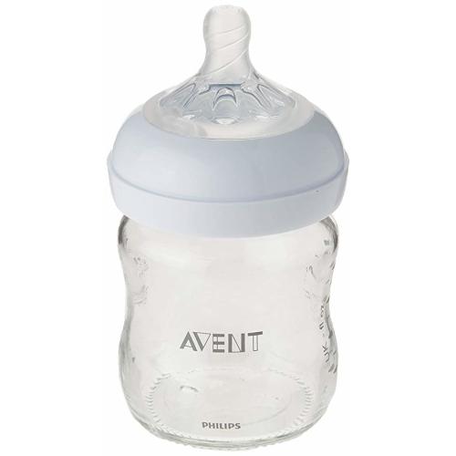 Philips Avent Natural Glass Baby Bottle(with Newborn flow nipple), 4oz, 1pk, SCF701/17 - 4 Ounce (1 Count) - 1 Pack