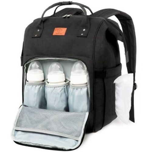 KeaBabies Original Diaper Bag Backpack, Multi Functional, Water-resistant, Large Baby Bags for Girls, Boys (Trendy Black)