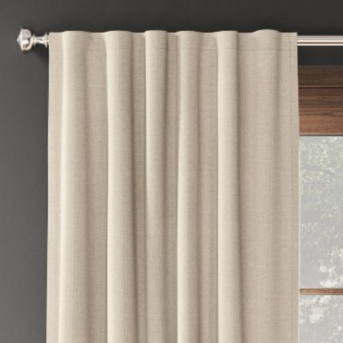 2pk 50"x84" Blackout Aruba Curtain Panels Brown - Threshold™: Recycled Polyester, Oeko-tex Certified, Indoor Drapes