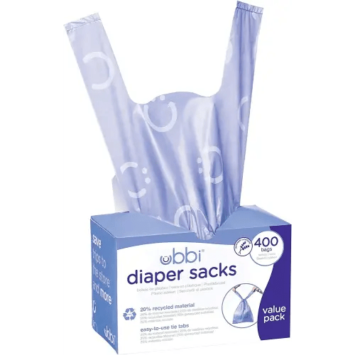 Ubbi Disposable Nappy Sacks, Lavender Scented, Easy-To-Tie Tabs, Baby Diaper Disposal or Pet Waste Bags, Value Pack, 400 Count