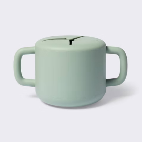 Silicone Snack Cup With Lid - Green - Cloud Island™
