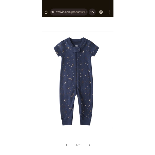100% Organic Cotton Zip Footless Short Sleeve Pajamas - Short Starry S – Owlivia