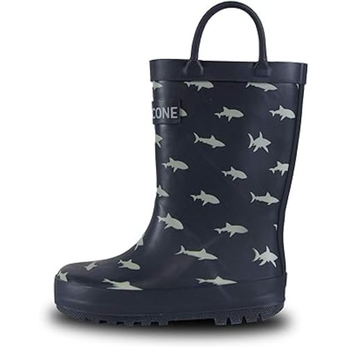 EZRA- Lone Cone Rain Boots with Easy-On Handles in Fun Patterns for Toddlers and Kids : Clothing, Shoes & Jewelry