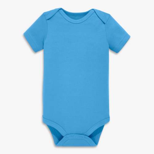 Organic short sleeve babysuit - Cornflower / 0-3
