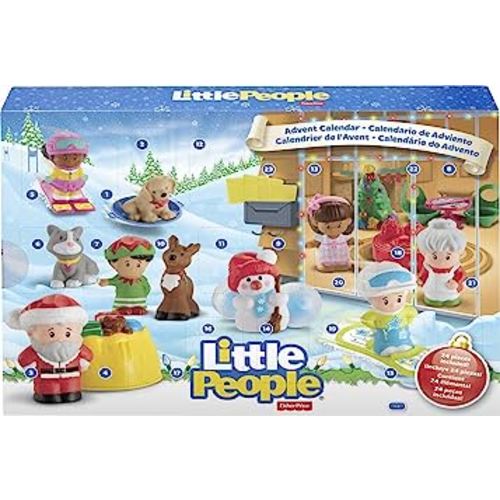 Fisher-Price Little People Toddler Toys Advent Calendar, Set Of 24 Figures & Accessories For Christmas Play Ages 1+ Years