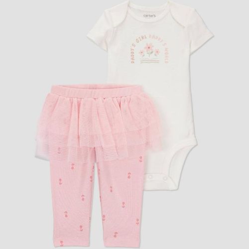 Carter's Just One You®️ Baby Girls' 2pc 'daddy's Girl' Top & Bottom Set - Newborn