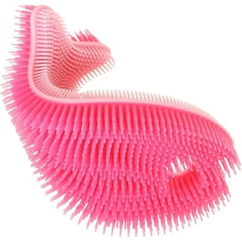 Innobaby Bathin' Smart Silicone Fish Bath Scrub, Light Pink/Fuchsia
