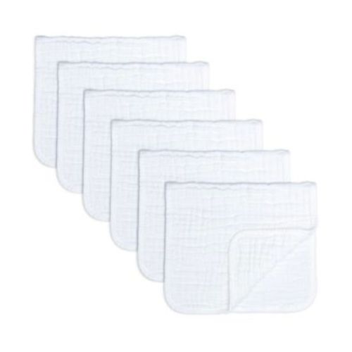 Muslin Burp Cloths, Pack of 6