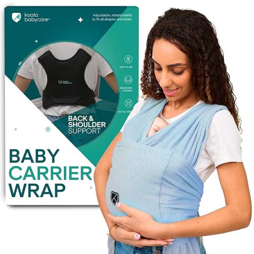 Koala Babycare Baby Carrier Wrap, Adjustable and Easyt-to-Wear As a T-Shirt - Baby Wearing Wrap One Size Fits All - Unisex Infant Wrap Carrier Up to 22lbs