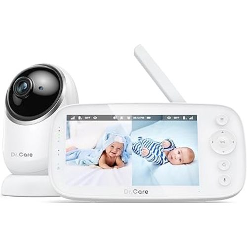 NovaView Video Baby Monitor - 5” 1080P Display, Ultra-Low Radiation, 5000mAh Battery, Clear Night Vision, Real-Time/VOX, 2X/4X Zoom, 1000ft Range, 2-Way Audio, Pan & Tilt, No WiFi Baby Camera