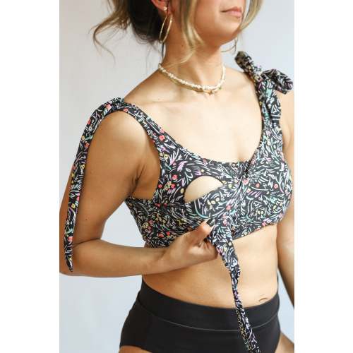 Tie Shoulder Breastfeeding Bikini Swimsuit Top