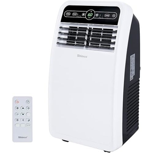 Shinco 8,000 BTU Portable Air Conditioner, AC Unit with Built-in Cool, Dehumidifier & Fan Modes for Room up to 200 sq.ft, Conditioner Remote Control, 24 Hour Timer, Installation Kit