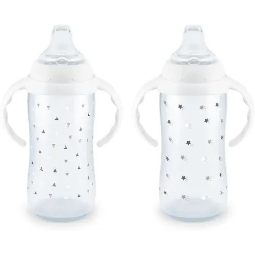 NUK Learner Cup 6+ Months Timeless Collection Amazon Exclusive 10 Oz – BPA Free Spill Proof Sippy Cup 2 Count (Pack of 1)