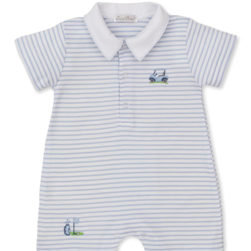 Fairway Foursome Blue Stripe Short Playsuit