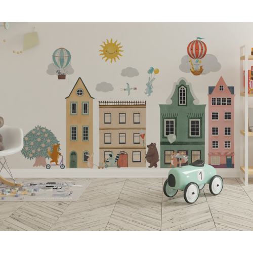nursery wall decals, nursery wall stickers, house wall decals, city wall decals,
