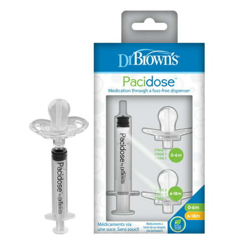 Dr. Brown's Pacidose Infant & Toddler Silicone Medicine Dispenser with Syringe, 0-6m & 6-18m
