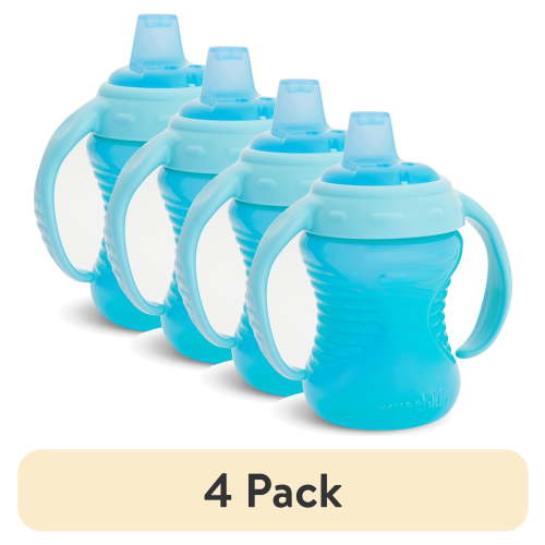 (4 pack) Munchkin® Mighty Grip® Infant Trainer Sippy Cup, 8 oz, Blue, Unisex
