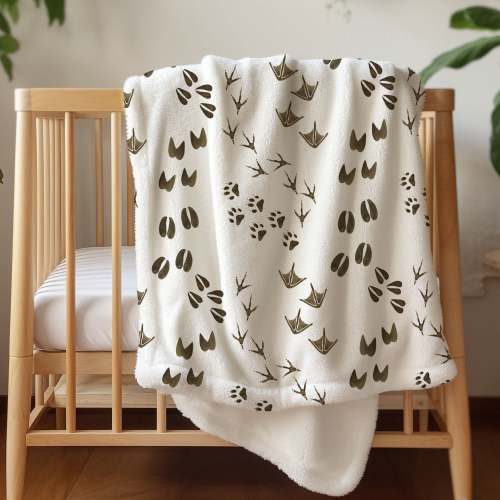 Animal Tracks Baby Blanket Woodland Nursery Blanket Gift for Baby Forest Animal Nursery Decor Boy Toddler Blanket Gift Woodland Animal Track