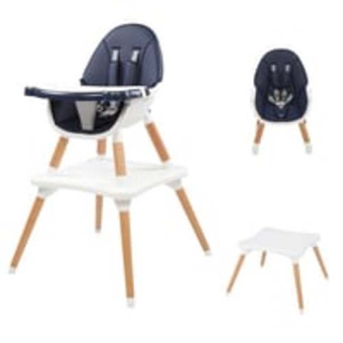 Children's High Dining Chair Detachable Two-In-One Table And Chair Navy Blue-SY