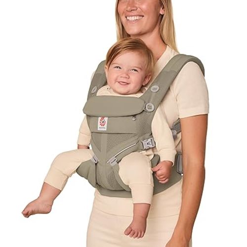 Ergobaby Omni Classic Baby Carrier for Newborn to Toddlers 0-48 Months (7-45 lbs) - 4-Position Breathable Mesh Baby Carrier with Ergonomic Support - Soft Olive