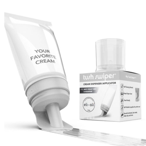 Eli & Ali Tush Swiper - Diaper Rash Cream & Butt Paste Applicator - Universal Fit for Most Diaper Creams | Mess-Free & Hygienic Alternative to Cream Spatula - Carry Less Baby Gear - Grey, 1 Pack