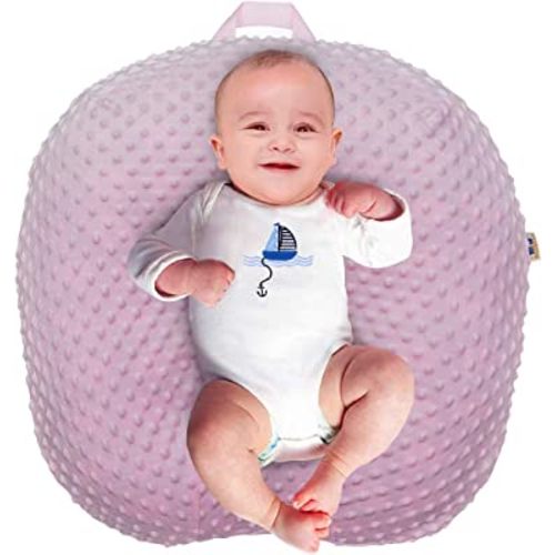 BlueSnail Strechy Minky Newborn Lounger Cover, Removable and Ultra Soft Sung Fitted Baby Lounger Slipcover (Pink)