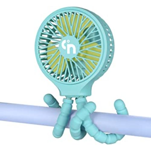 WiHoo Mini Handheld Stroller Fan,Battery Operated Fan Personal Portable Fan Car Seat Baby Fan with Flexible Tripod,USB or Battery Desk Fan Adjustable 3 Speeds for Camping/Traveling