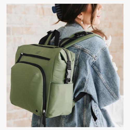 Modern Backpack Diaper Bag - Olive