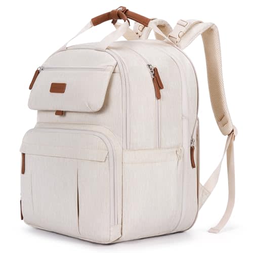 mommore Diaper Bag Backpack, Large Diaper Bag Expandable for 2 Kids/Twins, Durable Baby Bag with Changing Pad, Water Resistant Travel Diaper Backpack for Mom Dad