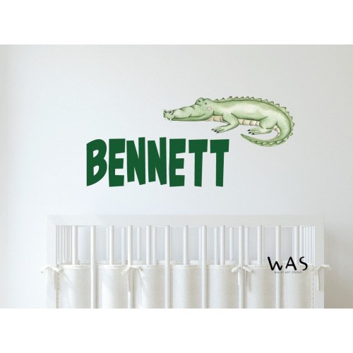 Cute Alligator Wall Decal, Boys, Personlized Name With Alligator Wall Decals, Crocodile Wall Stickers, Boys Room Wall Decal