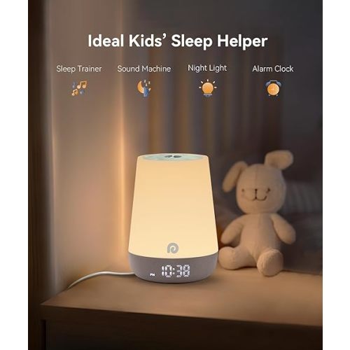 Dreamegg Sound Machine Baby - White Noise Sound Machine Baby With Night Light, Ok to Wake Alarm Clock, 34 Soothing Sounds, Sleep Trainer, Routine Builder, App Control for Kids Nursery Sleeping Bedroom
