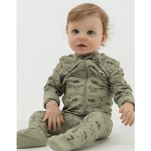 Baby Zip Up - Flying Ducks Green – BURLEBO