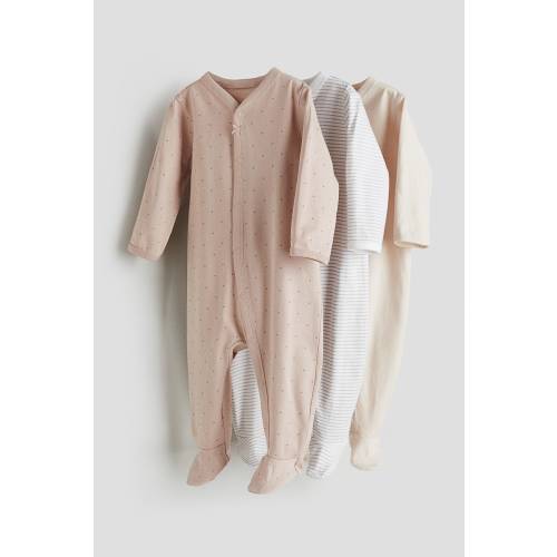 3-PACK PAJAMA JUMPSUITS WITH COVERED FEET