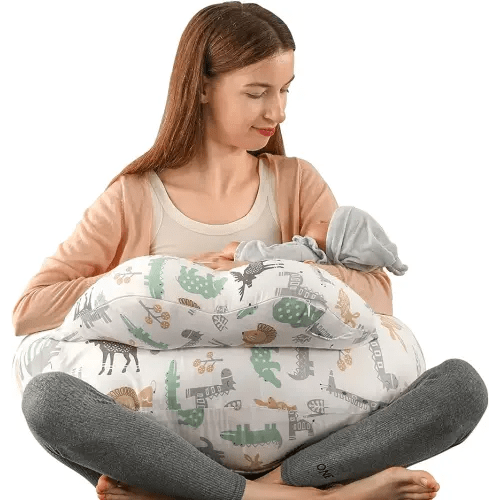 BATTOP Nursing Pillow for Breastfeeding,Bottle Feeding,Plus Size Breastfeeding Pillows with Adjustable Waist Strap Removable Cover,Extra Pillow on Top for More Support for Mom Baby