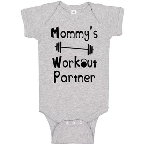 Reaxion Handmade Funny Baby Boy Girl Mommy's or Daddy's Workout Partner Bodysuits Clothes
