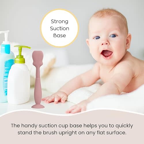 Large Size Baby Diaper Cream Spatula Applicator Soft Silicone Baby Butt Paste Spatula （2Packs, Sage/Blush)