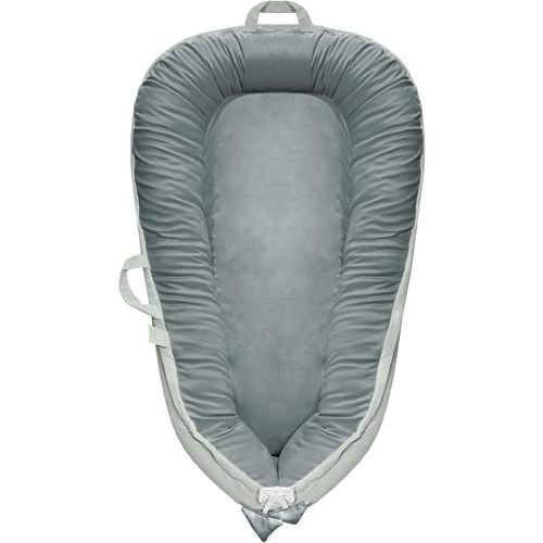 Baby Lounger - Baby Lounger for Newborn 0-24 Months, Baby Nest Breathable & 100% Cotton and Velvet Cover Adjustable Portable Infant Lounger, Co Sleeper for Baby in Bed, Baby Essentials and Gifts