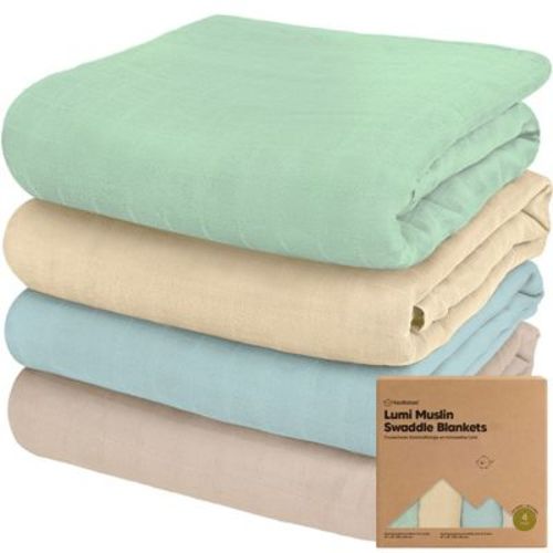 Keababies 4pk Muslin Swaddle Blankets For Baby Boys, Girls - Organic Baby Blankets, Swaddles For Newborns (corals)