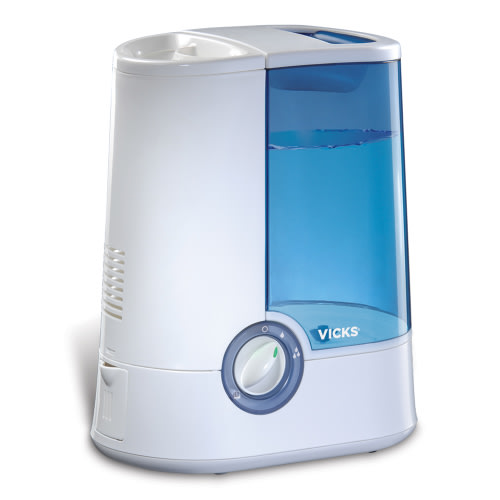 Vicks Warm Mist Humidifier for Bedroom, Filter-Free, 250 sq ft, Blue, V750, Ideal for Cough Relief