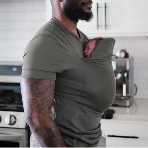 Lalabu Dad Shirt | Original Babywearing T-Shirt with Kangaroo Pouch | Baby Wrap Carrier for Newborns & Infants | Baby Wrap Carrier for Newborns | Essential for new Dads