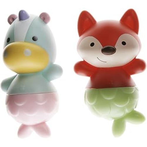 Skip Hop Baby Bath Toy, Zoo Mix & Match Flippers, Unicorn/Fox