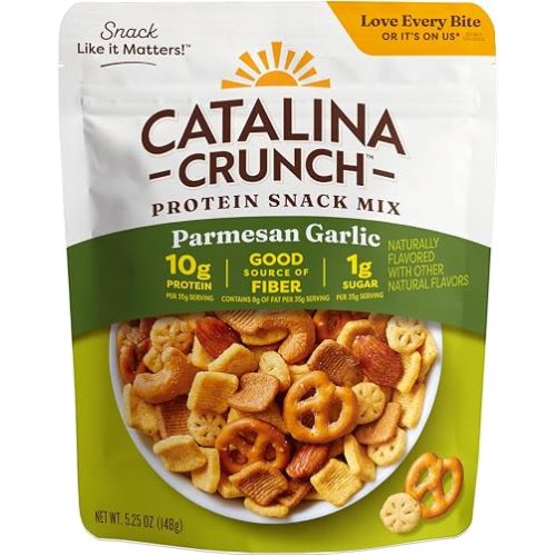 Catalina Crunch Protein Snack Mix, Parmesan Garlic, 5.25 oz Bag (Pack of 1)