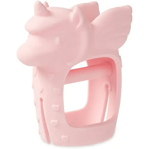 Itzy Ritzy Bitzy Grip - Silicone Developmental Teether with Easy-to-Hold Hand Grip, Designed for Ages 3 Months and Up, Unicorn