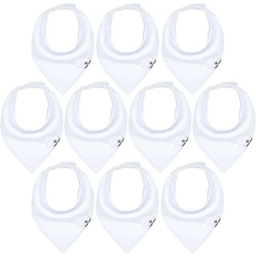 DiaperSquad's Baby Bibs for Drooling, White