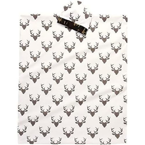 IWOKA Soft Newborn Baby Deer Print Blanket Bedding Blanket Wrap Swaddle Blanket Bath Towel+Hat