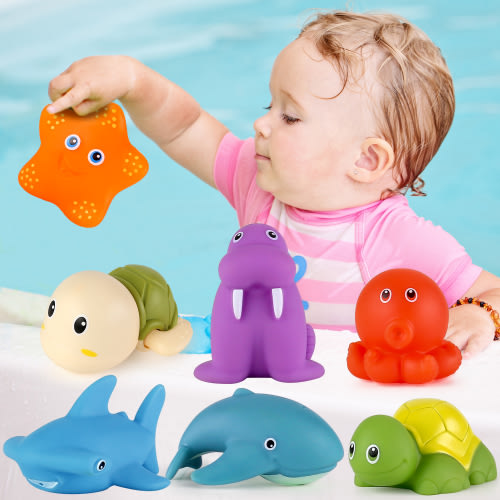 Bath Toys for Toddlers 1-3, Baby Bath Toys for Infants 6-12 Months, Water Pool Bathtub Toys for Toddlers Age 2-4 Ocean Animals